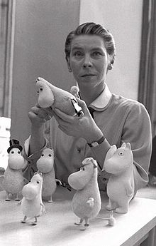 Tove Jansson, making clay models of her Moomins 