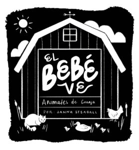 El bebé ve animales de granja